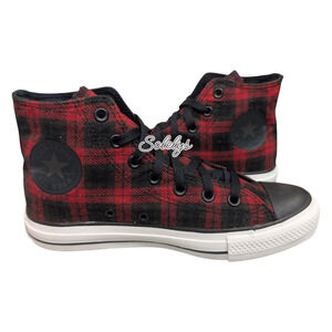Converse 2011 Chuck Taylor All Star Buffalo Tartan Plaid Red Black High Top 7.5